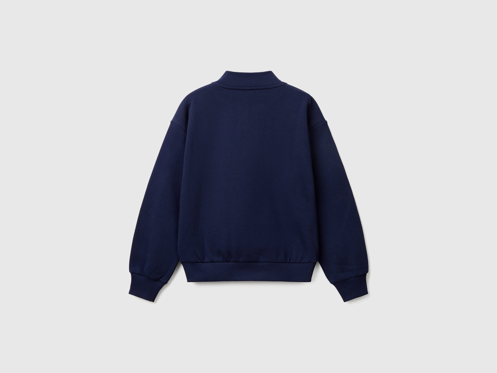 Felpa con zip e collo alto da bambina blu scuro 2 | Benetton Outlet