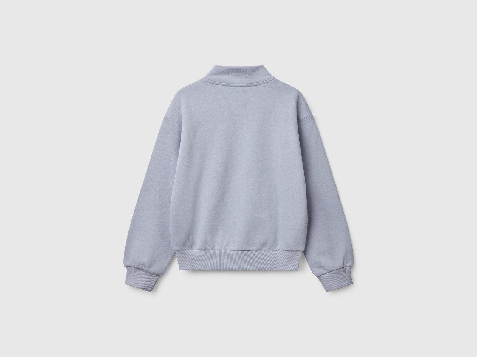Felpa con zip e collo alto da bambina pervinca 2 | Benetton Outlet