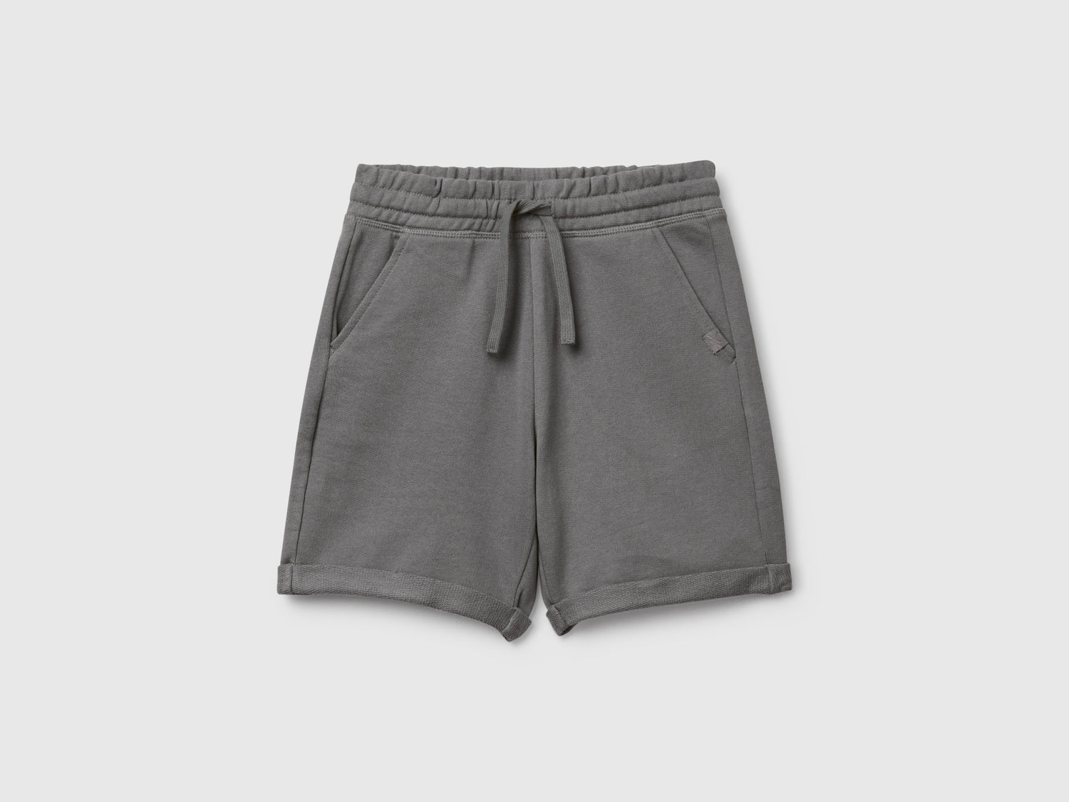 Bermuda in felpa di puro cotone da bambino grigio scuro | Benetton Outlet