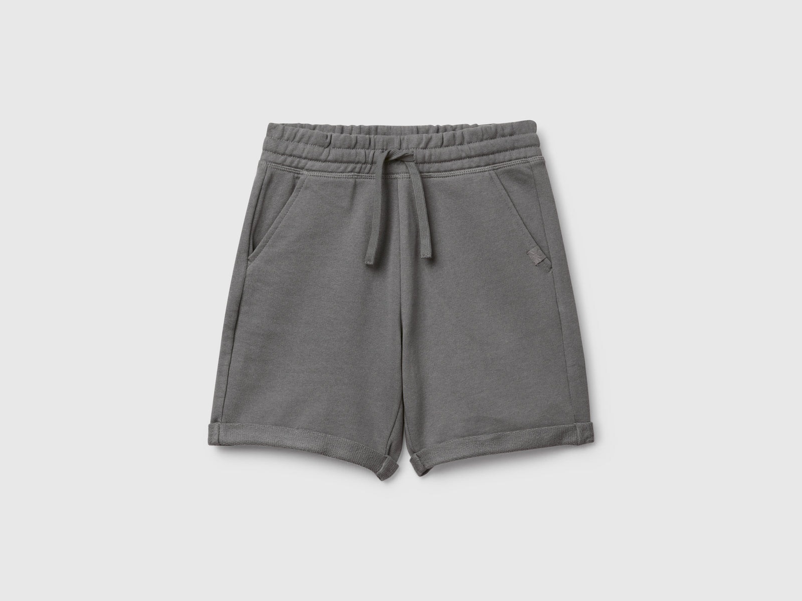 Bermuda in felpa di puro cotone da bambino grigio scuro | Benetton Outlet