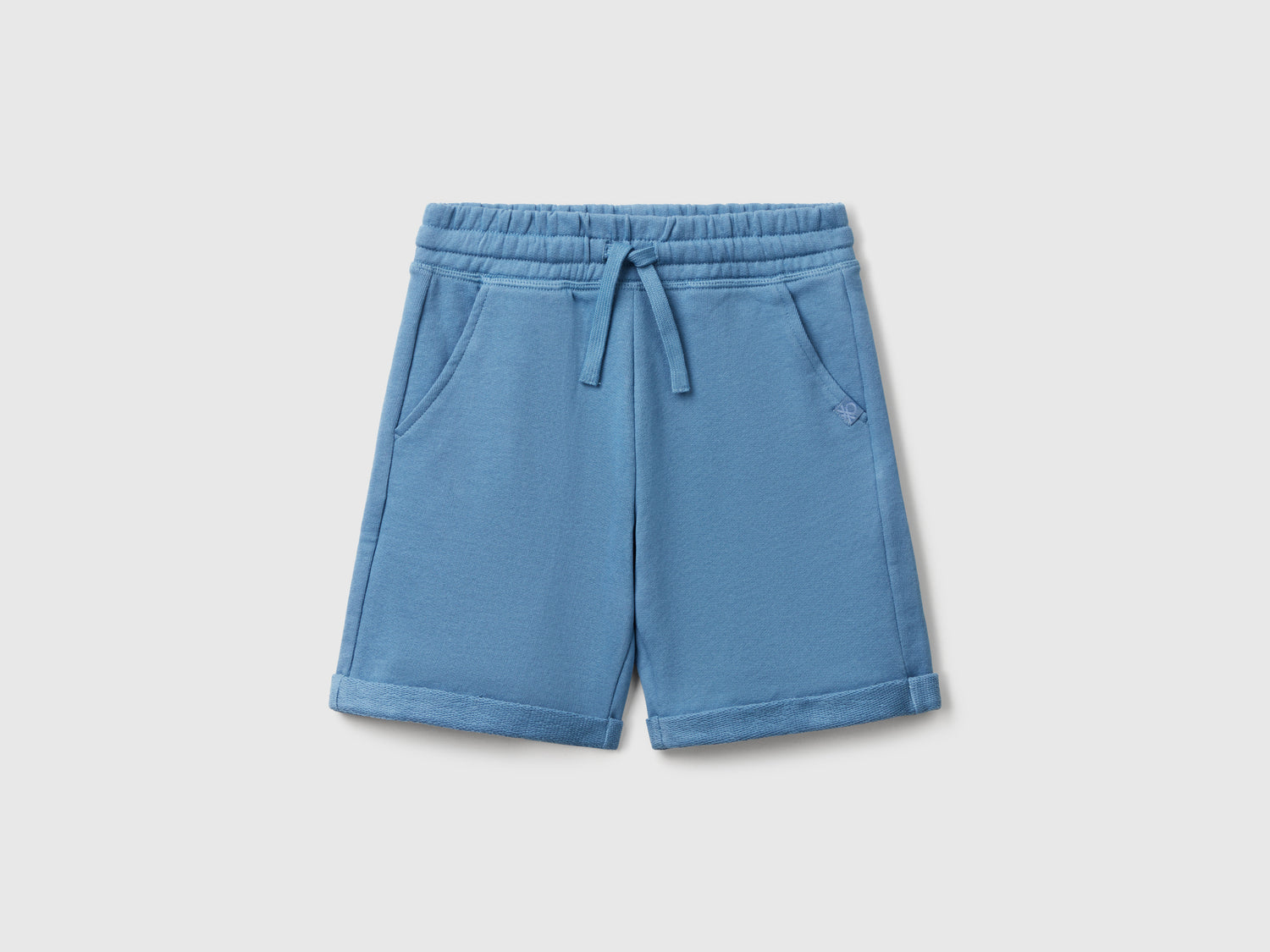 Bermuda in felpa di puro cotone da bambino azzurro | Benetton Outlet