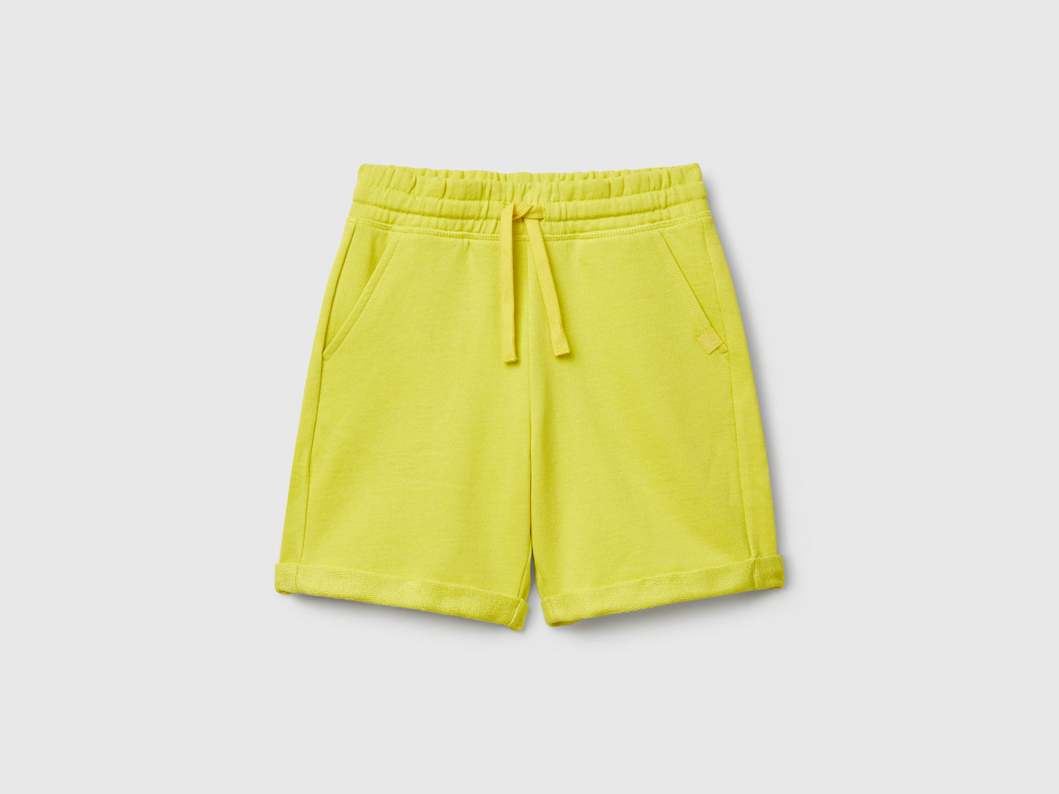 Bermuda in felpa di puro cotone da bambino giallo | Benetton Outlet