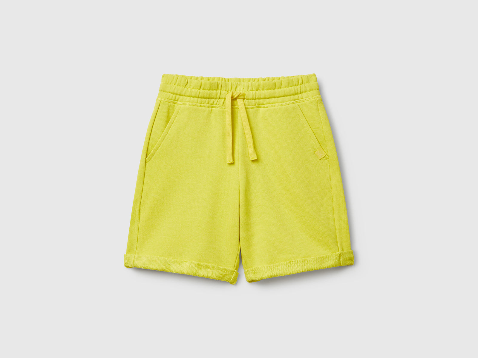 Bermuda in felpa di puro cotone da bambino giallo | Benetton Outlet