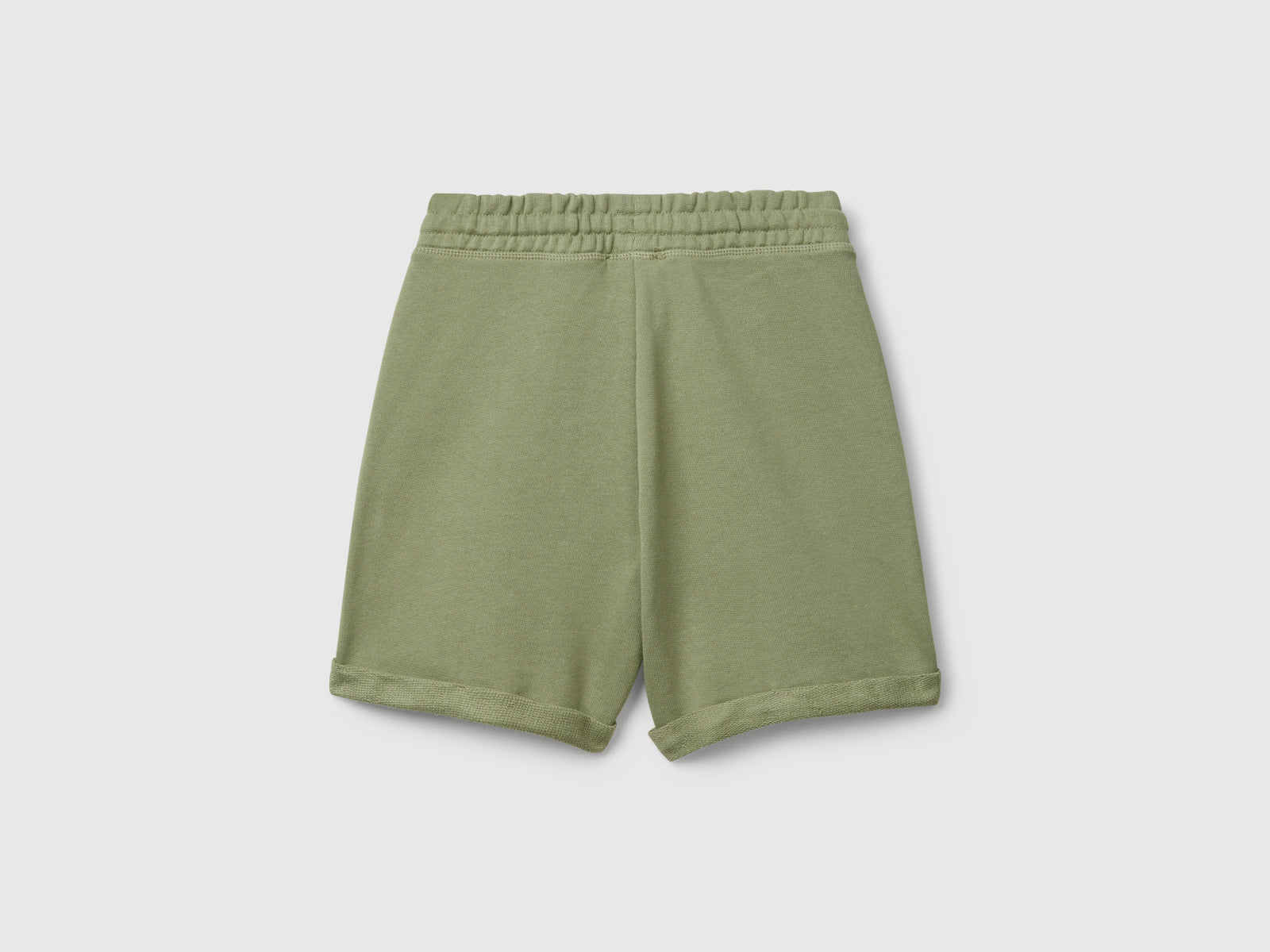 Bermuda in felpa di puro cotone da bambino verde oliva 2 | Benetton Outlet