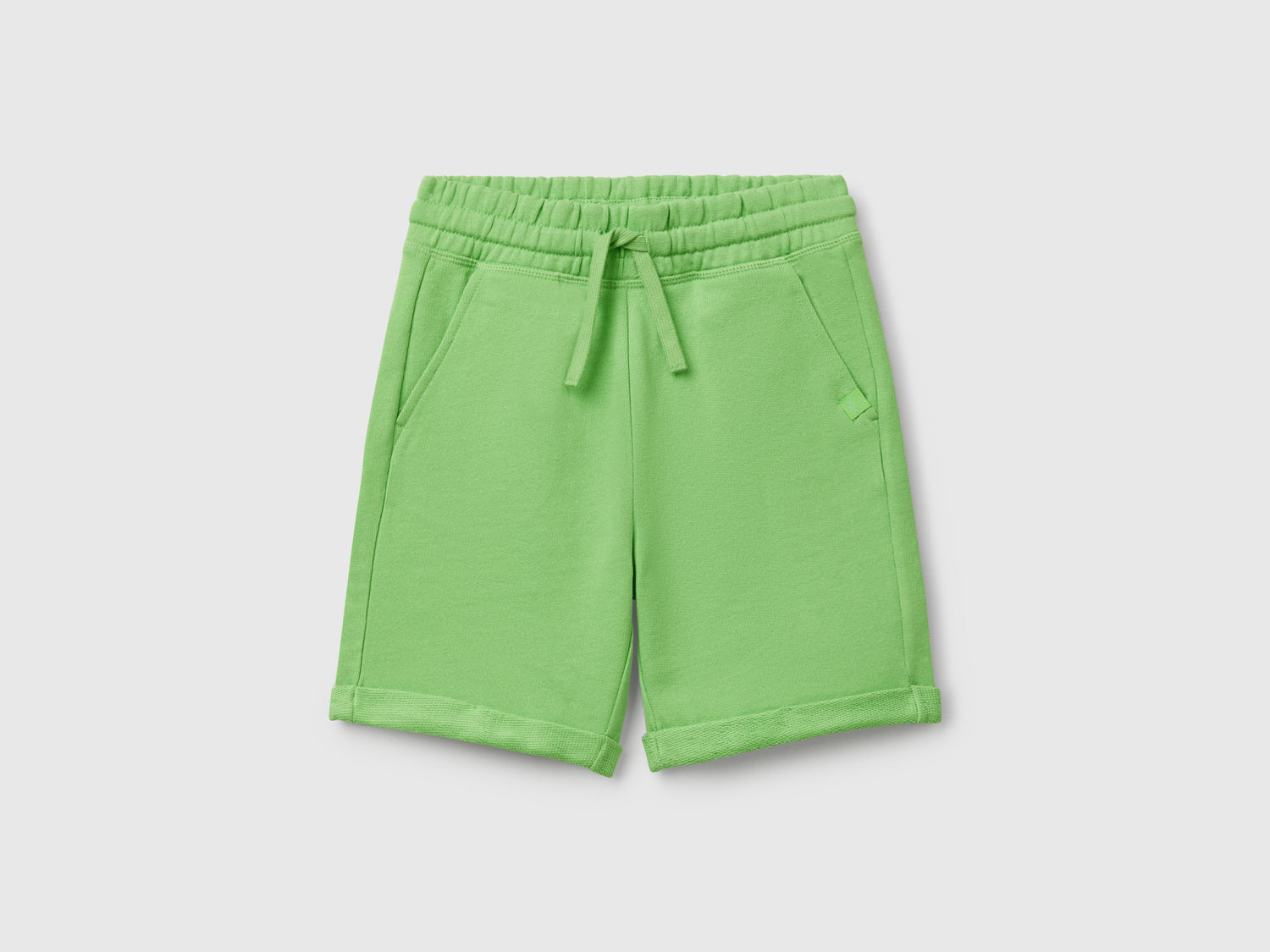 Bermuda in felpa di puro cotone da bambino verde | Benetton Outlet