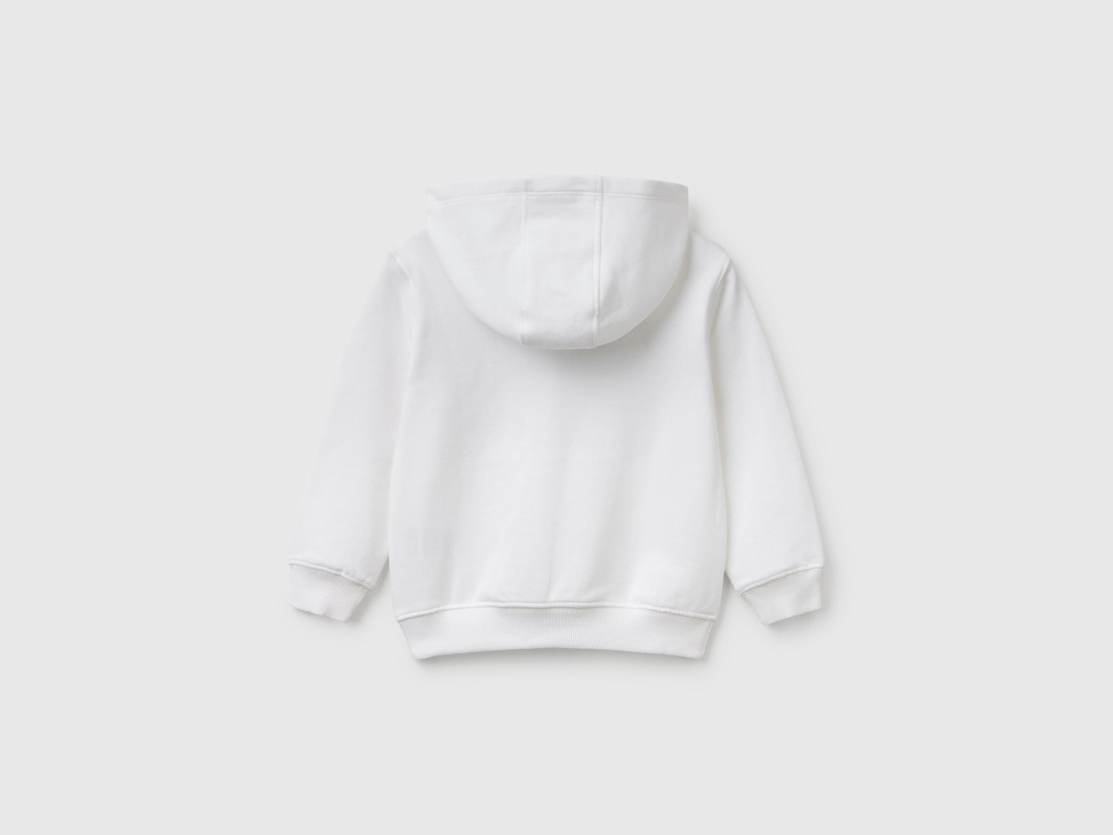 Felpa con cappuccio 100% cotone da bimbo bianco 2 | Benetton Outlet