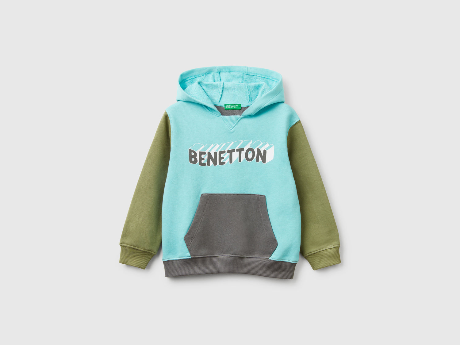 Felpa con cappuccio 100% cotone da bimbo multi-color | Benetton Outlet