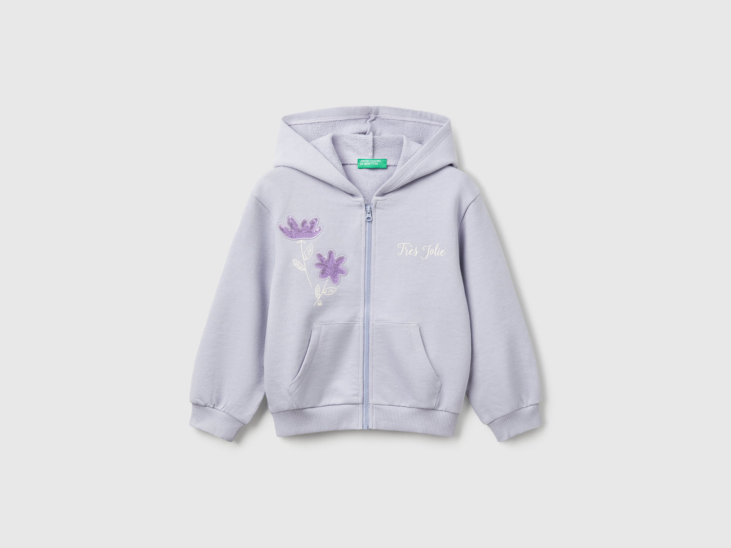 Sudadera con capucha y lentejuelas da bimba pervinca | Benetton Outlet