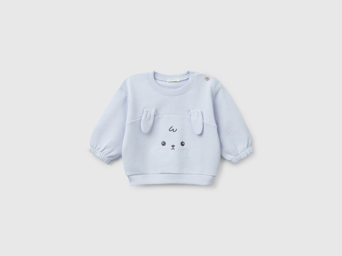 Felpa con ricamo e patch in cotone