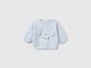 Felpa con ricamo e patch in cotone