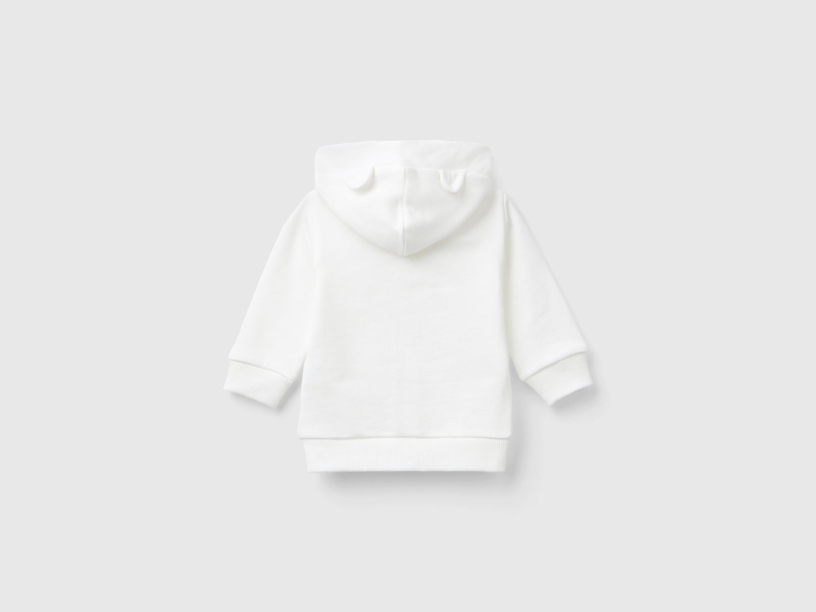 Felpa con cappuccio in cotone da neonato bianco panna 2 | Benetton Outlet