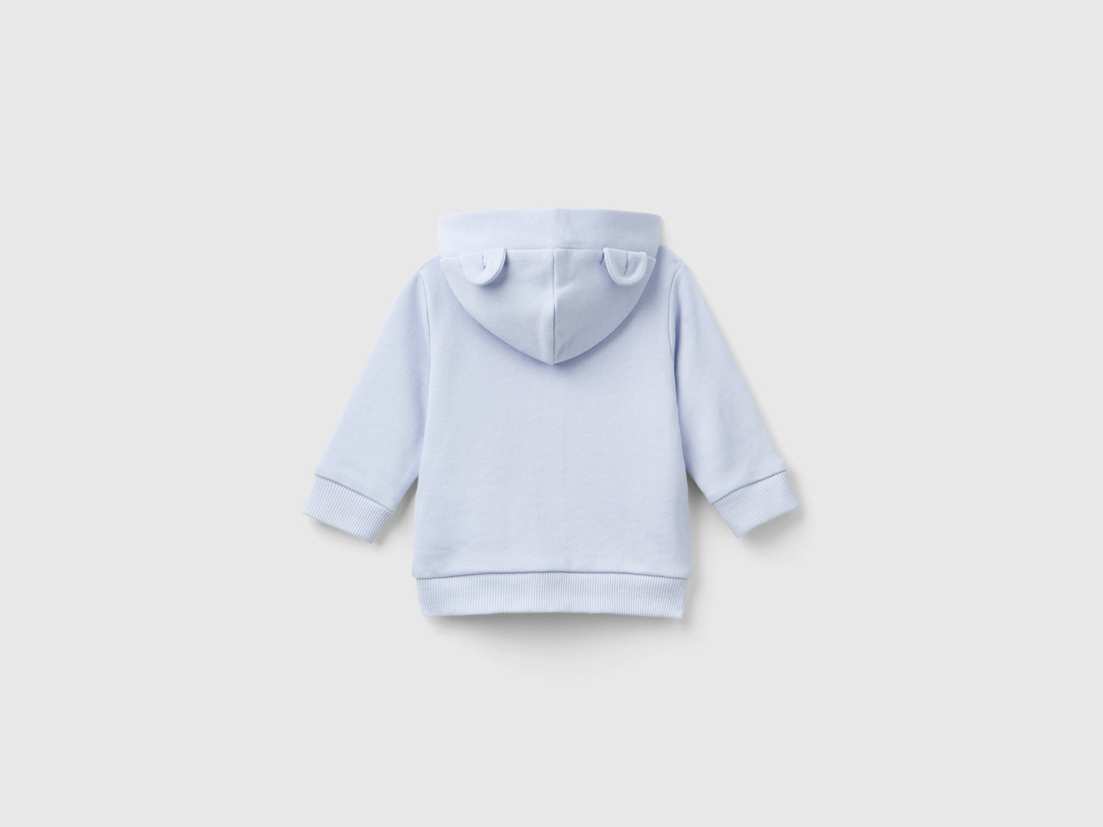 Felpa con cappuccio in cotone da neonato celeste 2 | Benetton Outlet