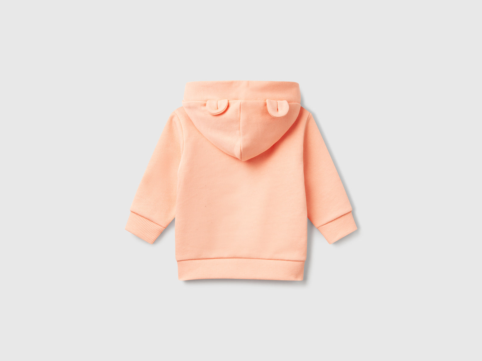 Felpa con cappuccio in cotone da neonato pesca 2 | Benetton Outlet