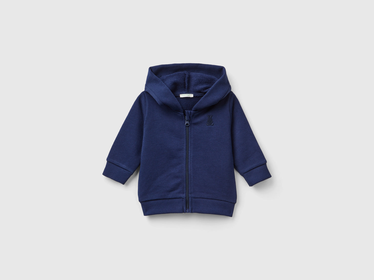 Felpa con cappuccio in cotone da neonato blu scuro | Benetton Outlet