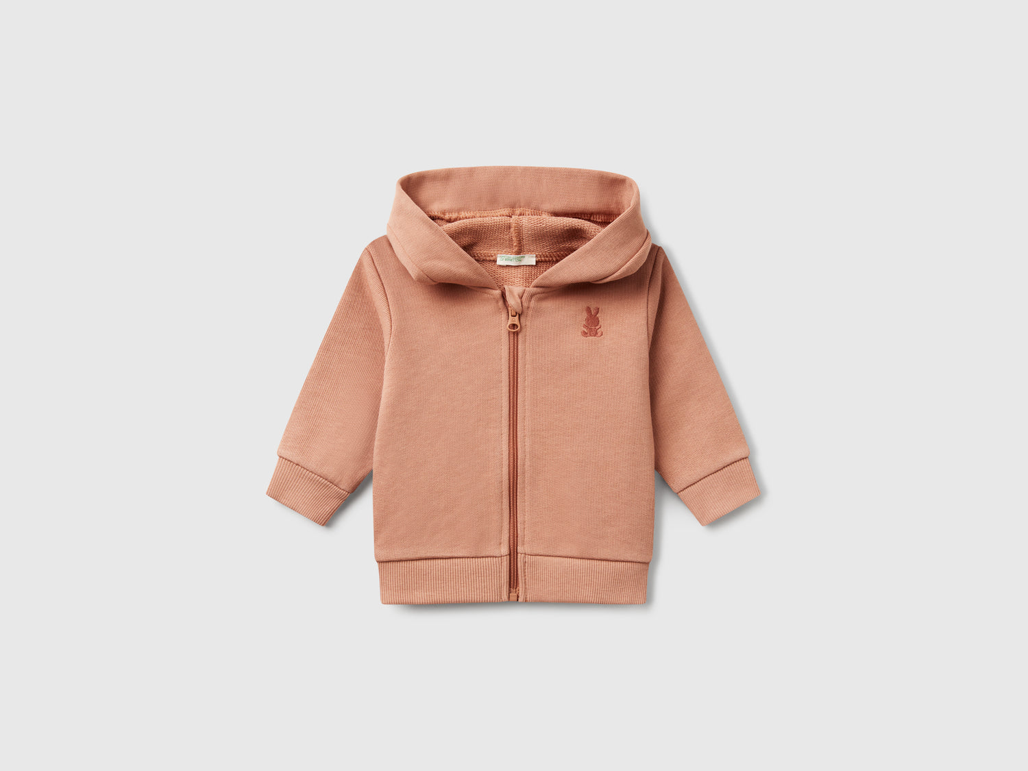 Felpa con cappuccio in cotone da neonato cammello | Benetton Outlet