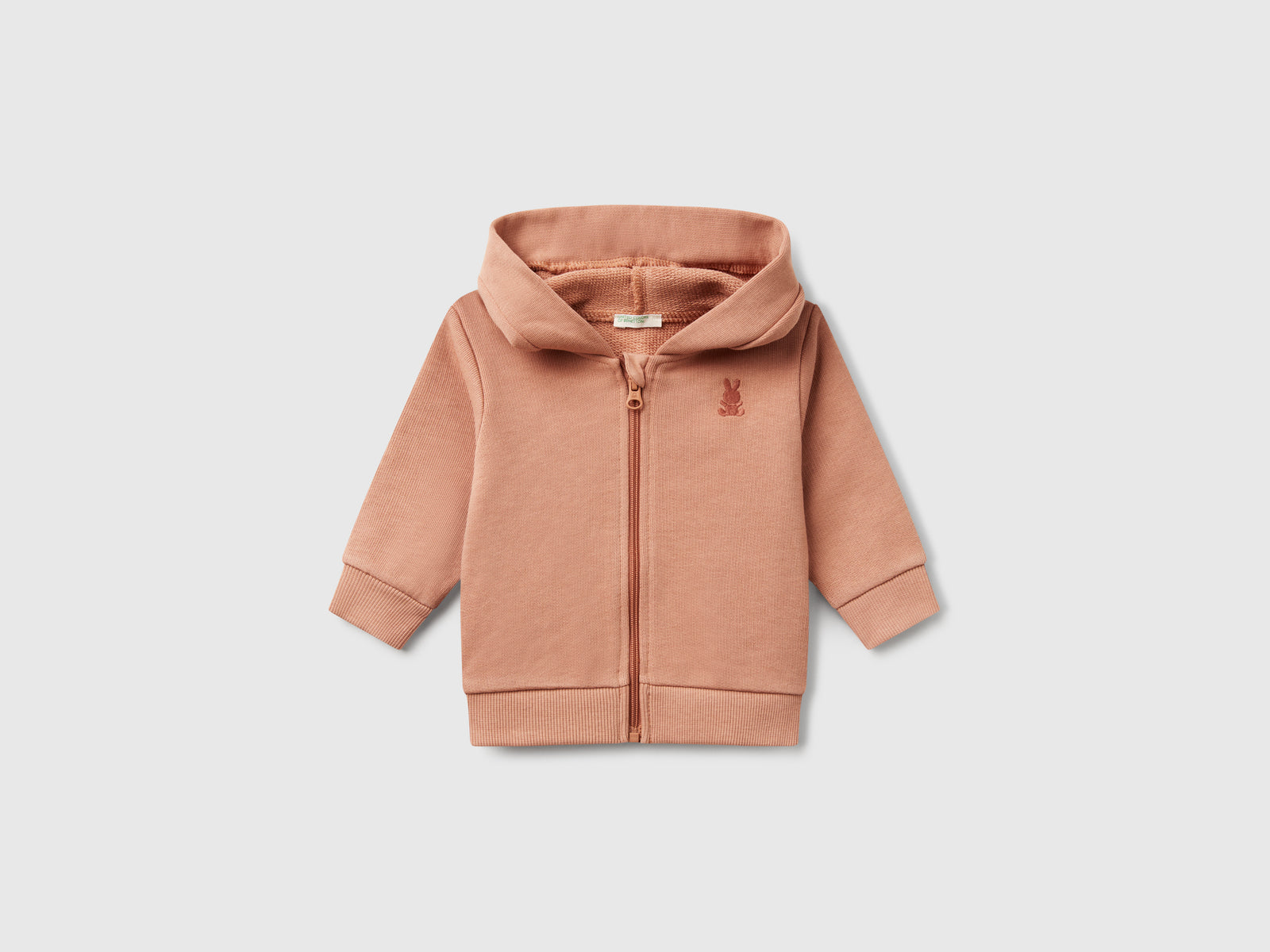 Felpa con cappuccio in cotone da neonato cammello | Benetton Outlet
