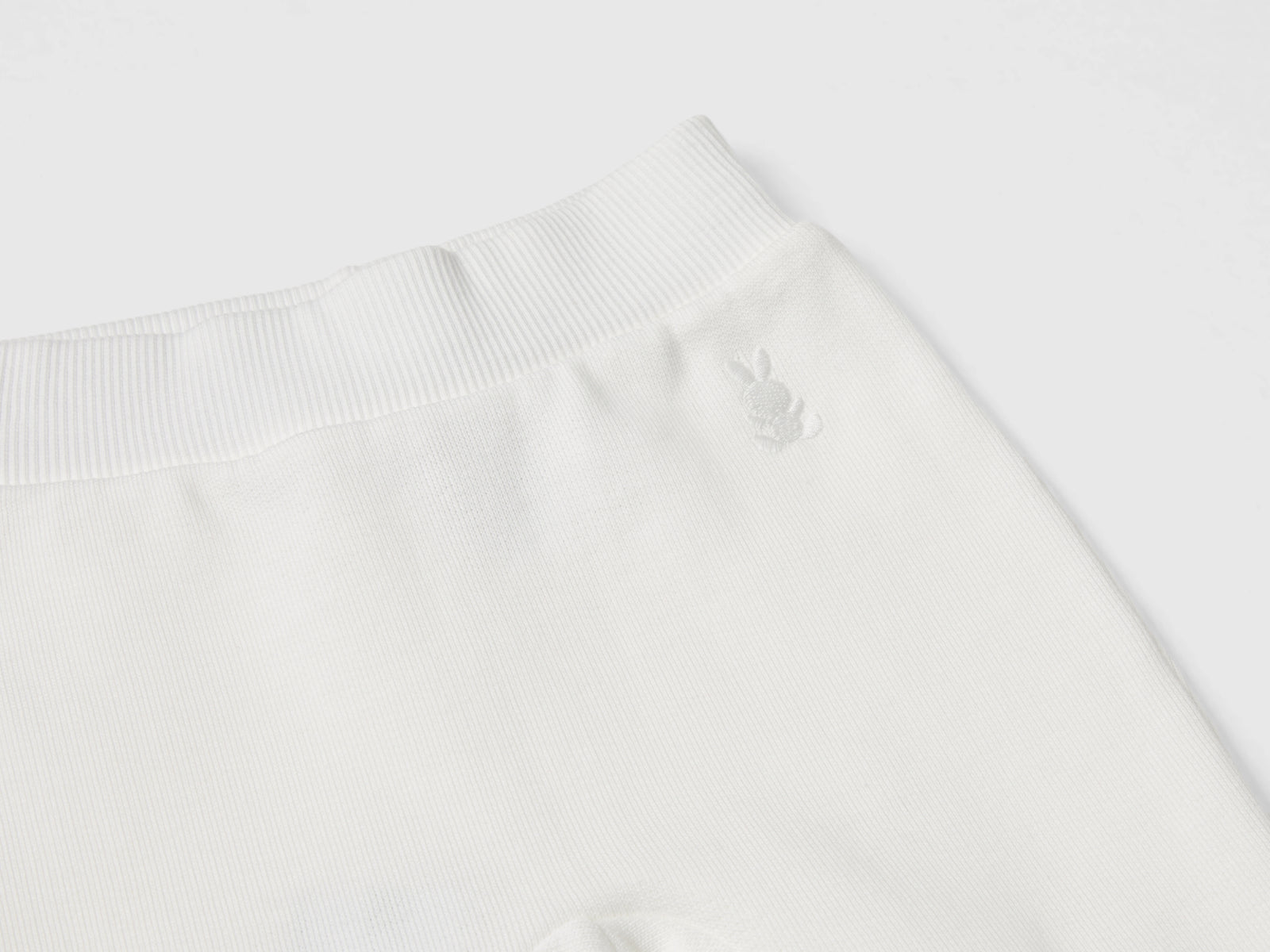 Pantaloni in felpa di cotone da neonato bianco panna 3 | Benetton Outlet