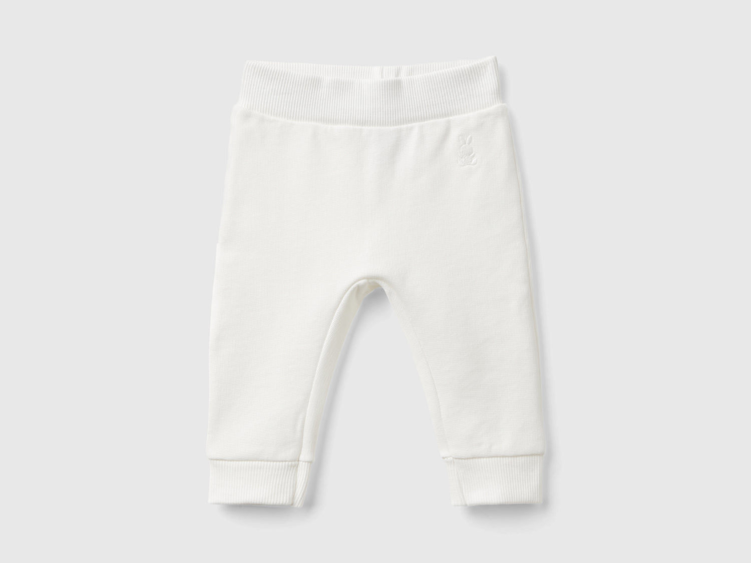 Pantaloni in felpa di cotone da neonato bianco panna | Benetton Outlet