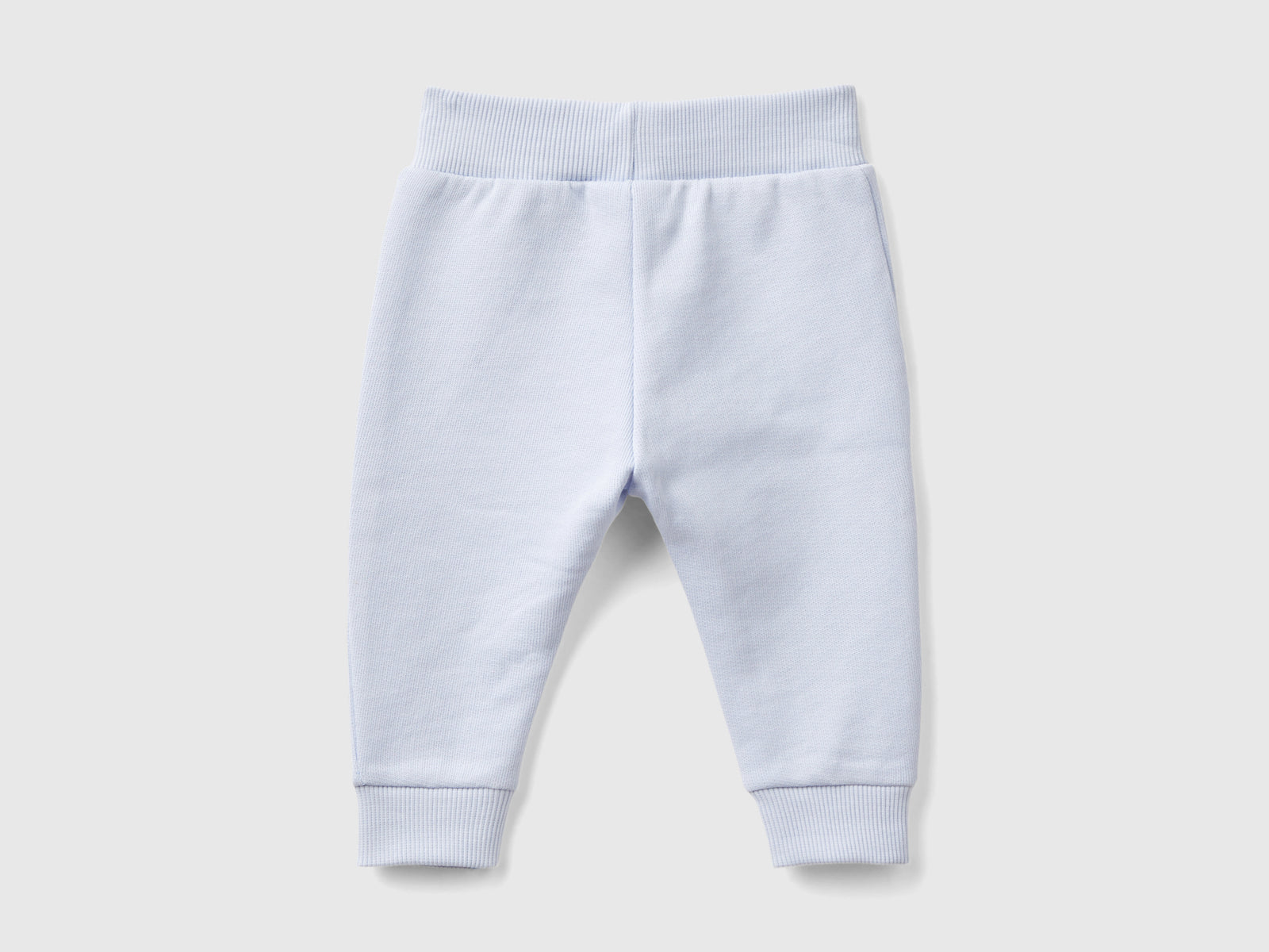 Pantaloni in felpa di cotone da neonato celeste 2 | Benetton Outlet