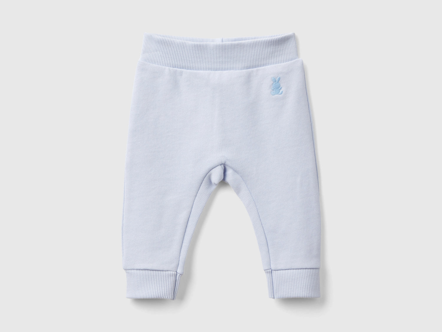 Pantaloni in felpa di cotone da neonato celeste | Benetton Outlet