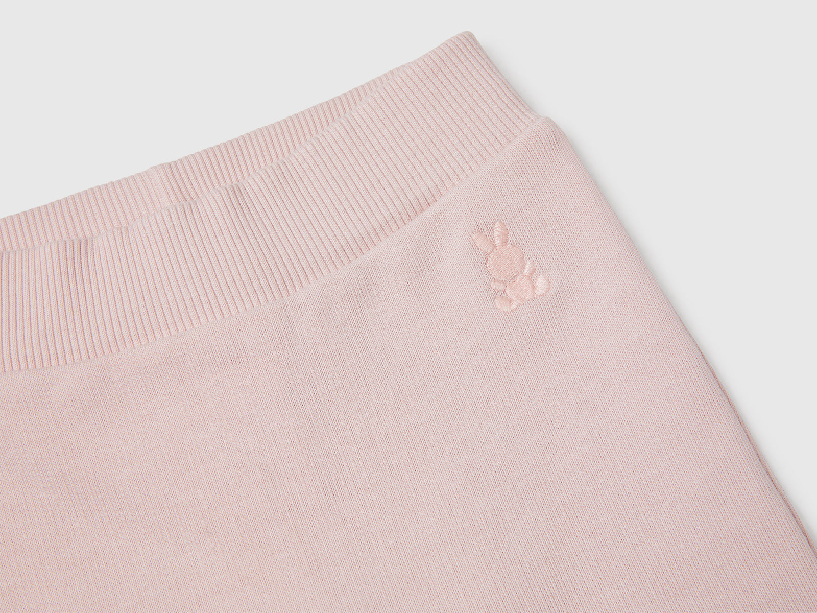Pantaloni in felpa di cotone da neonato rosa tenue 3 | Benetton Outlet