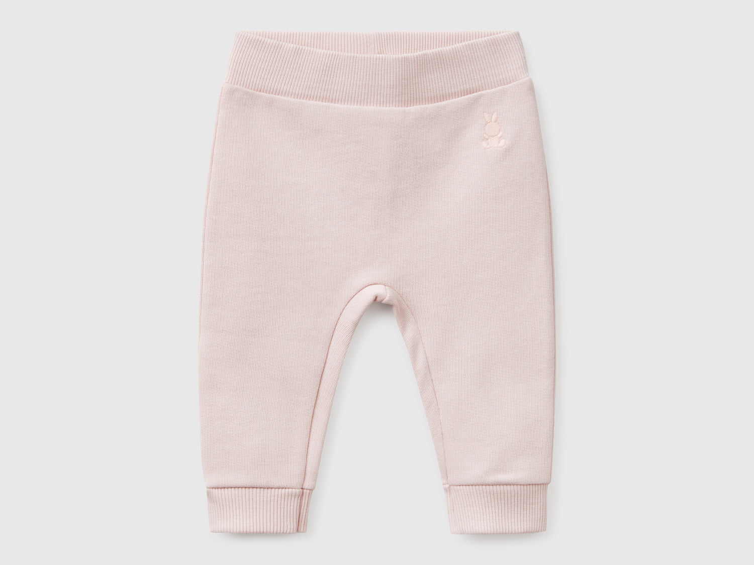 Pantaloni in felpa di cotone da neonato rosa tenue | Benetton Outlet
