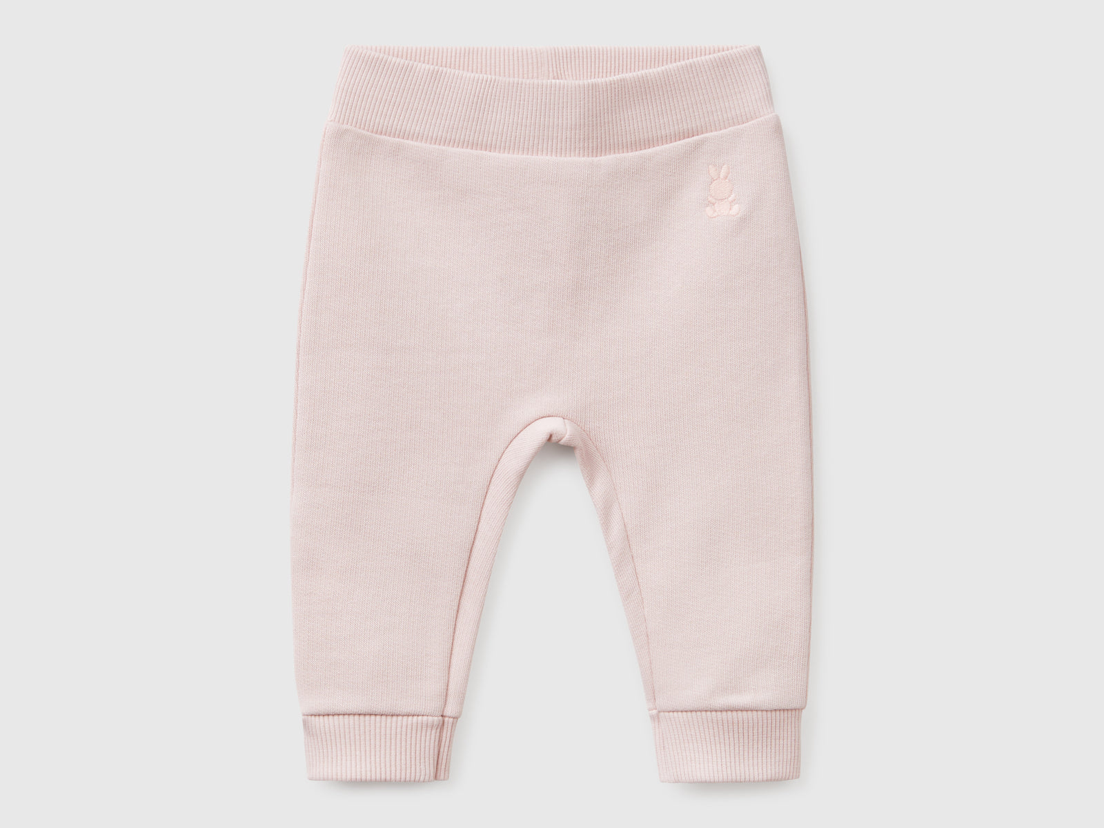 Pantaloni in felpa di cotone da neonato rosa tenue | Benetton Outlet