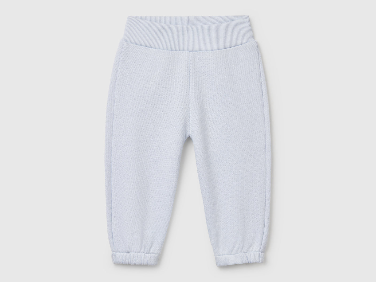Pantaloni in felpa di cotone da neonato celeste | Benetton Outlet