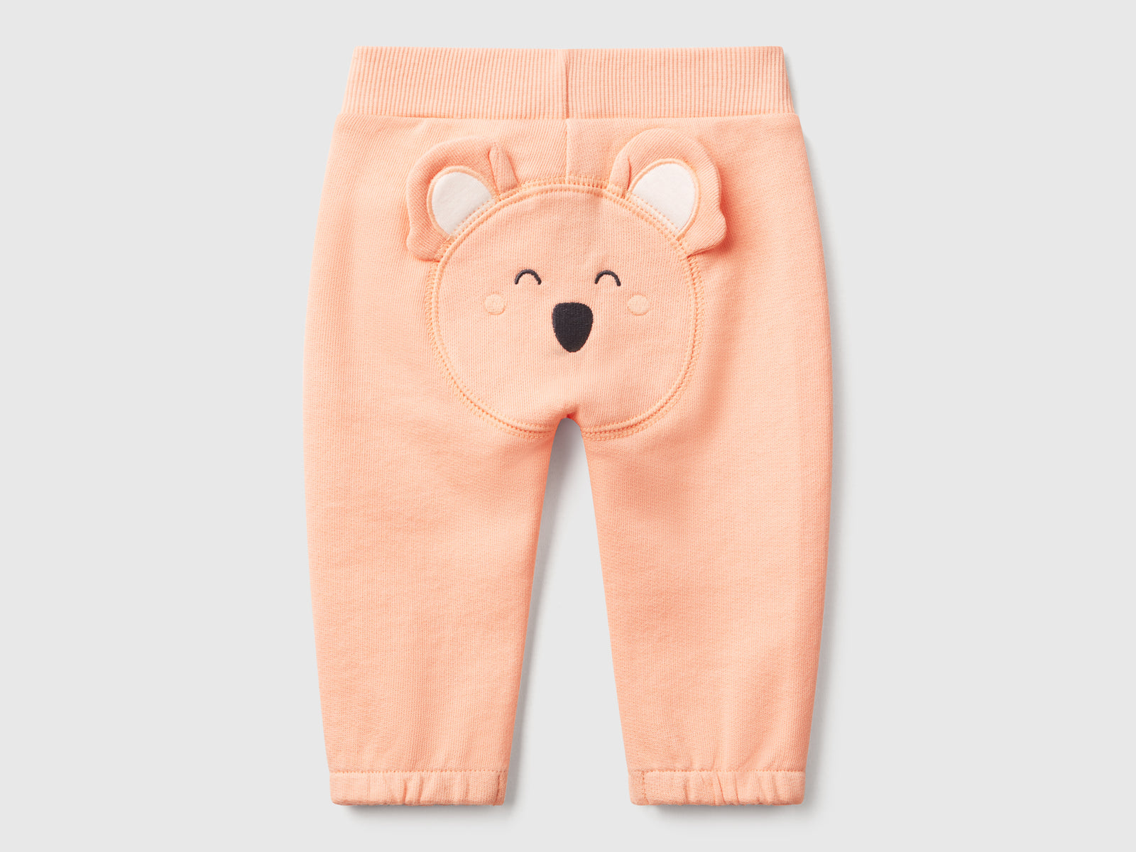 Pantaloni in felpa di cotone da neonato pesca 2 | Benetton Outlet