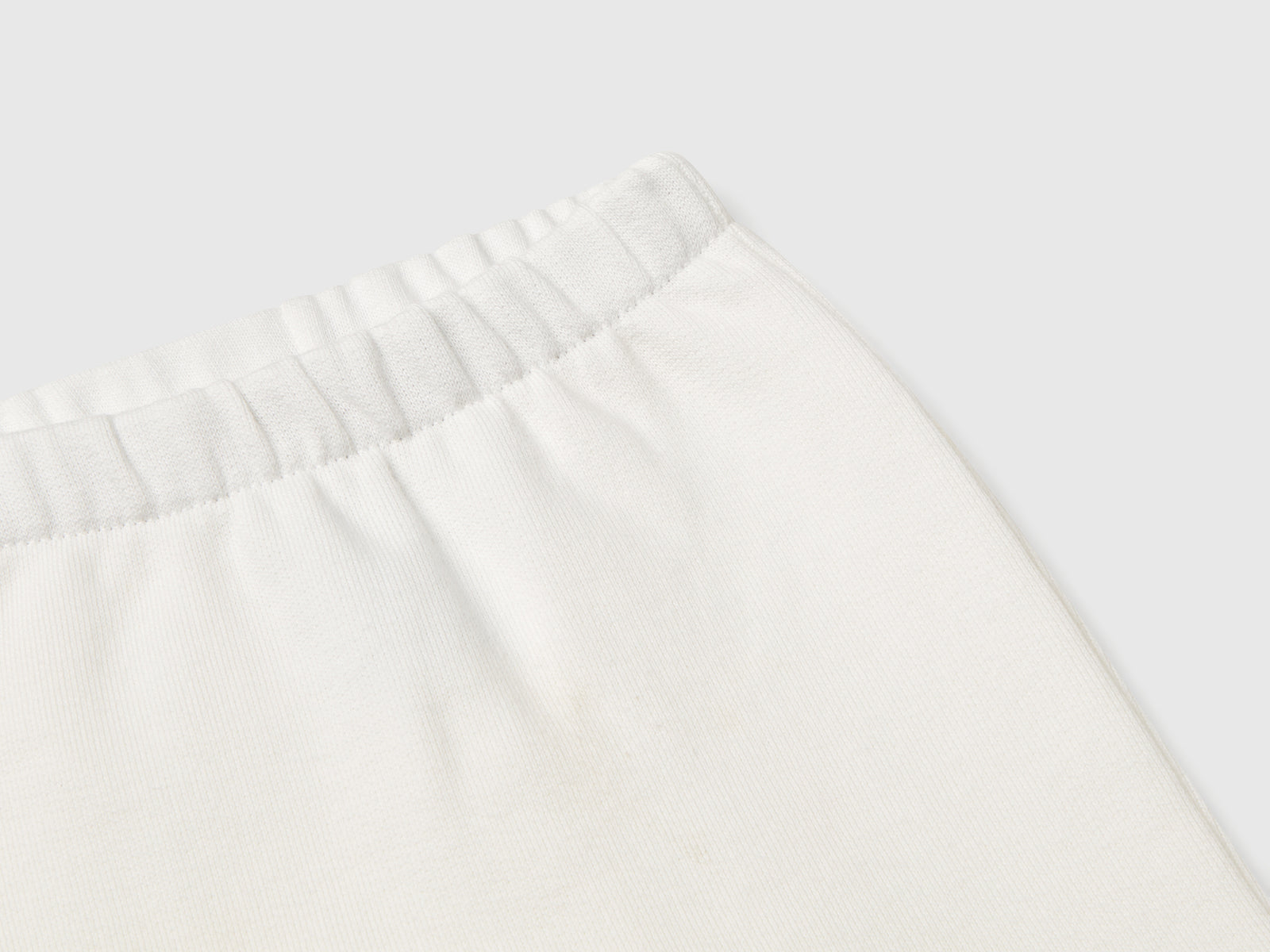 Completino in felpa di cotone da neonato bianco panna 4 | Benetton Outlet