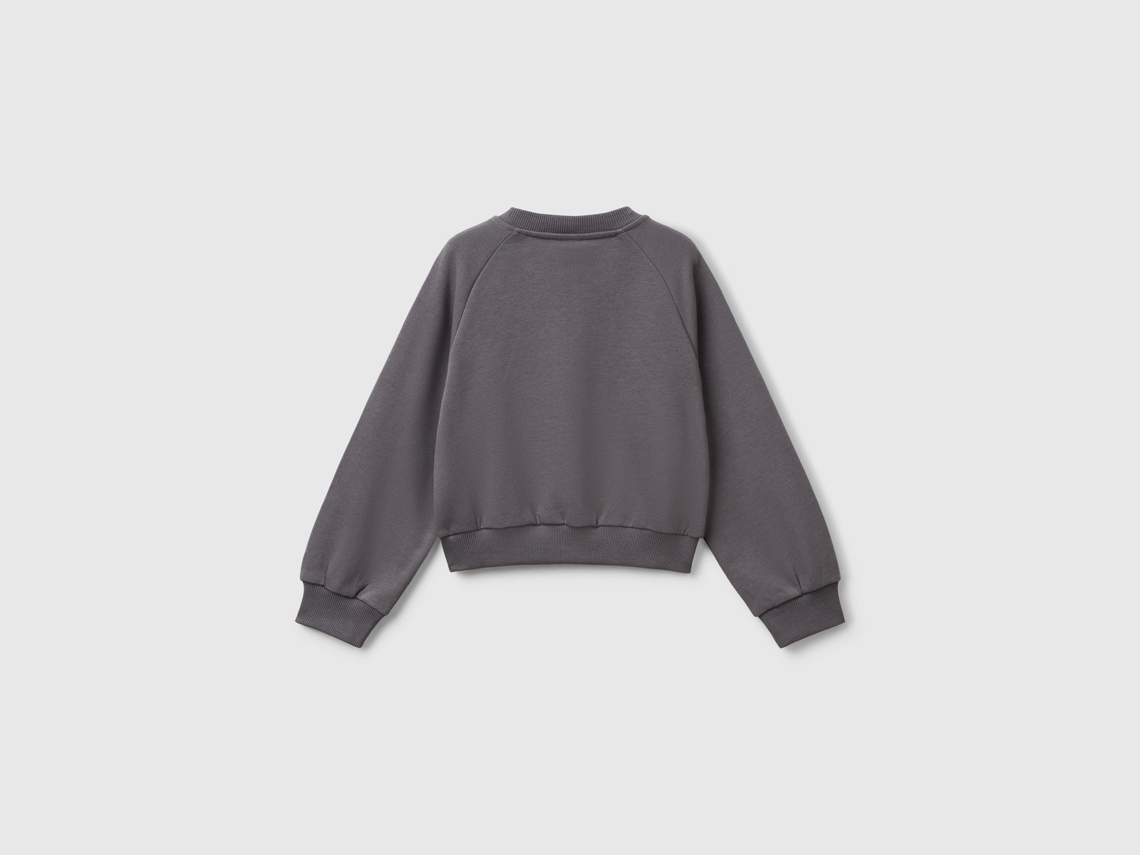Felpa con strass cuore da bambina grigio scuro 2 | Benetton Outlet