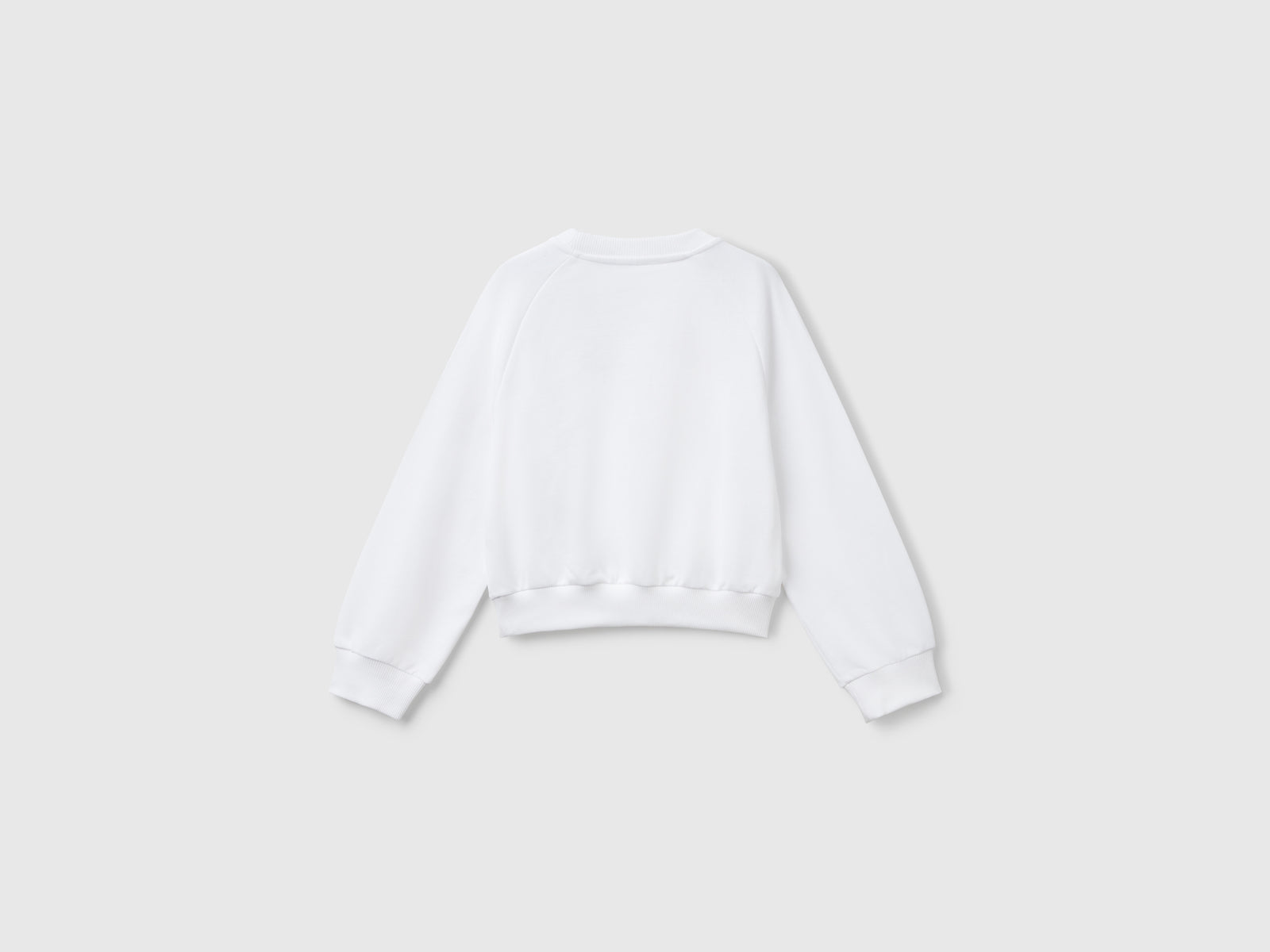 Felpa con strass cuore da bambina bianco 2 | Benetton Outlet