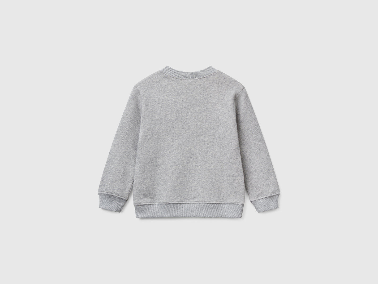 Felpa in cotone con stampa da bimbo grigio chiaro 2 | Benetton Outlet