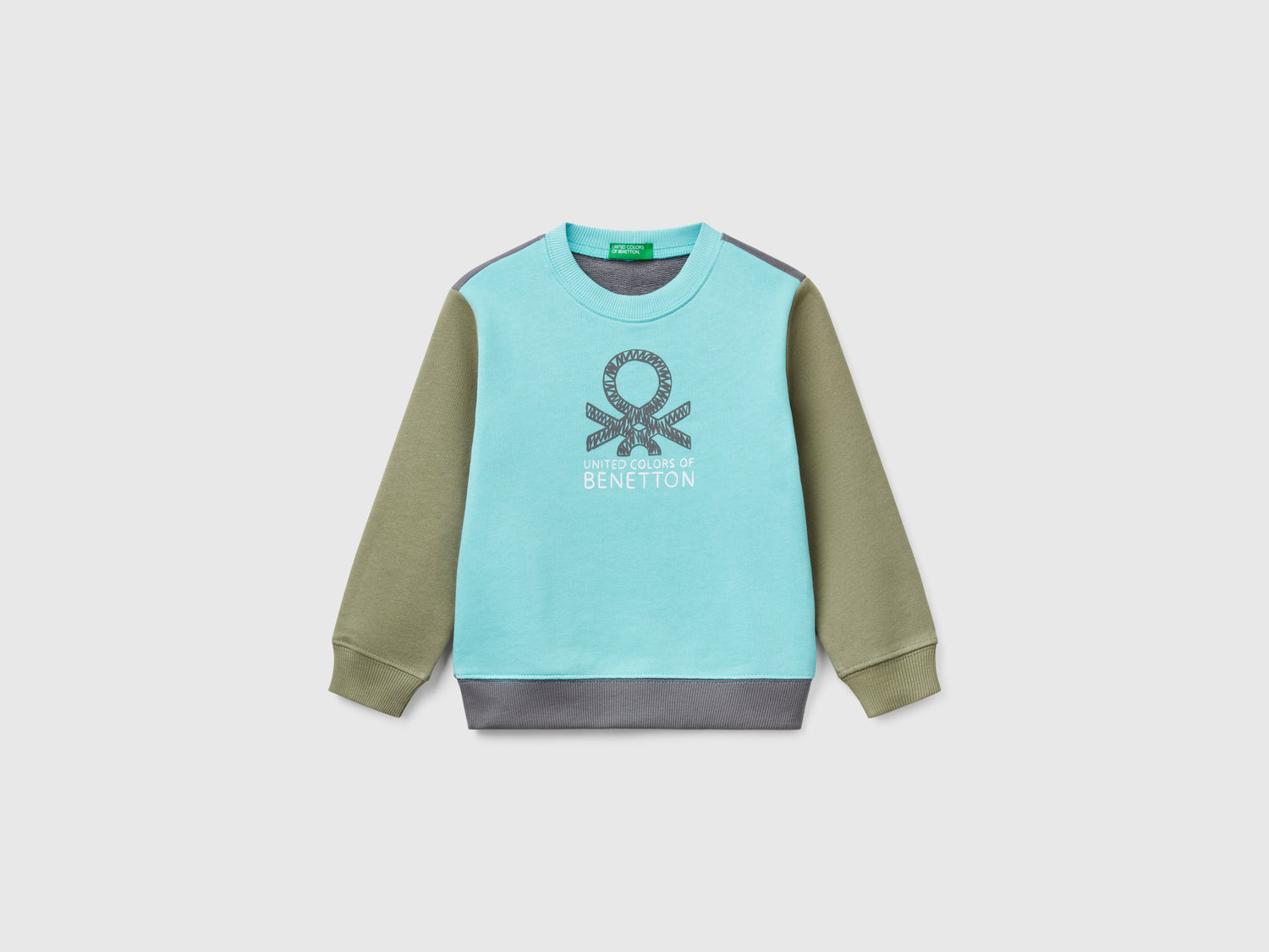 Felpa in cotone con stampa da bimbo multi-color | Benetton Outlet