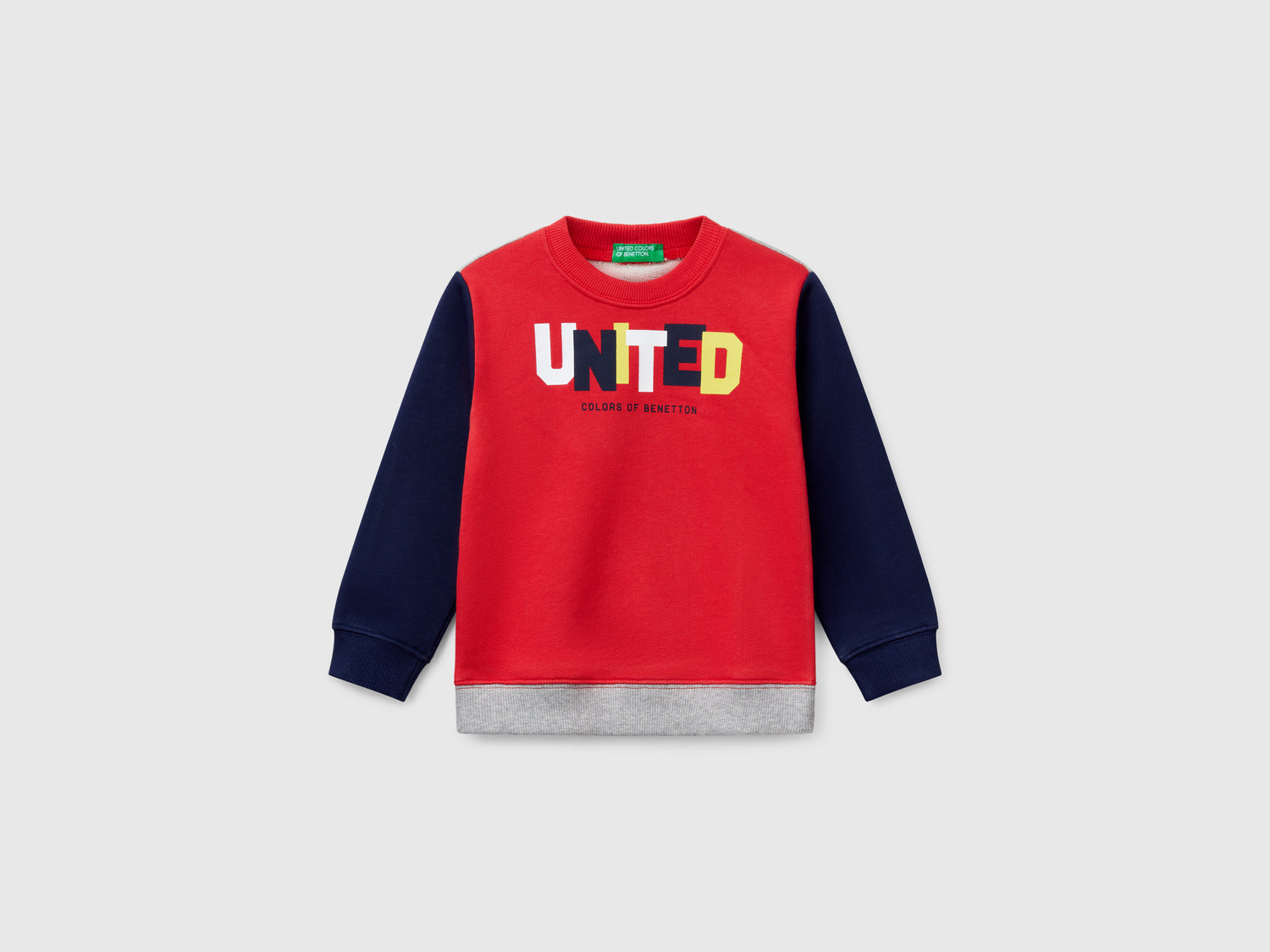 Felpa in cotone con stampa da bimbo multi-color | Benetton Outlet