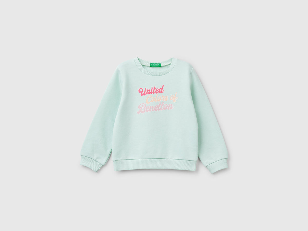 Cotton sweatshirt with glitter print