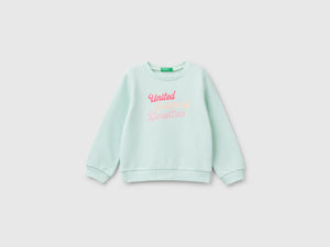 Cotton sweatshirt with glitter print