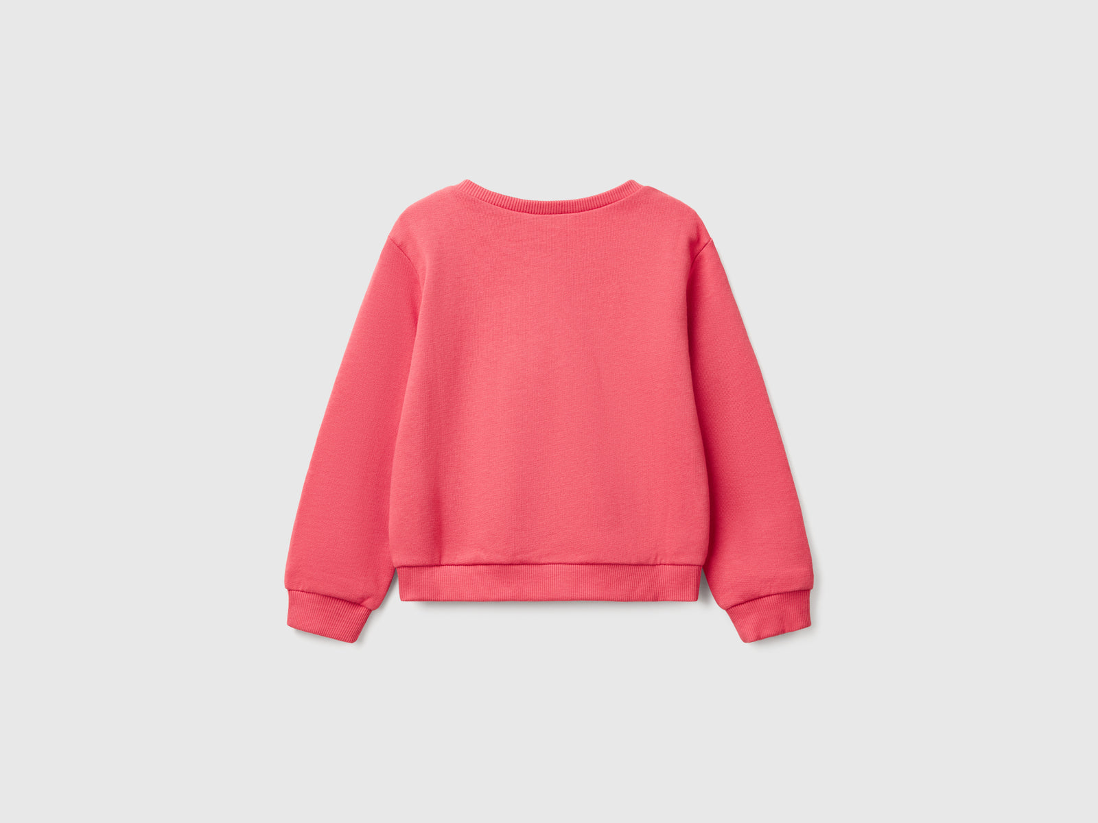 Felpa in cotone con stampa glitter da bimba ciclamino 2 | Benetton Outlet