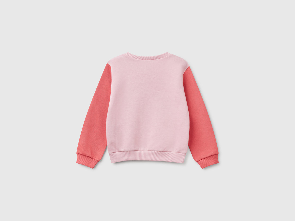 Cotton sweatshirt with glitter print