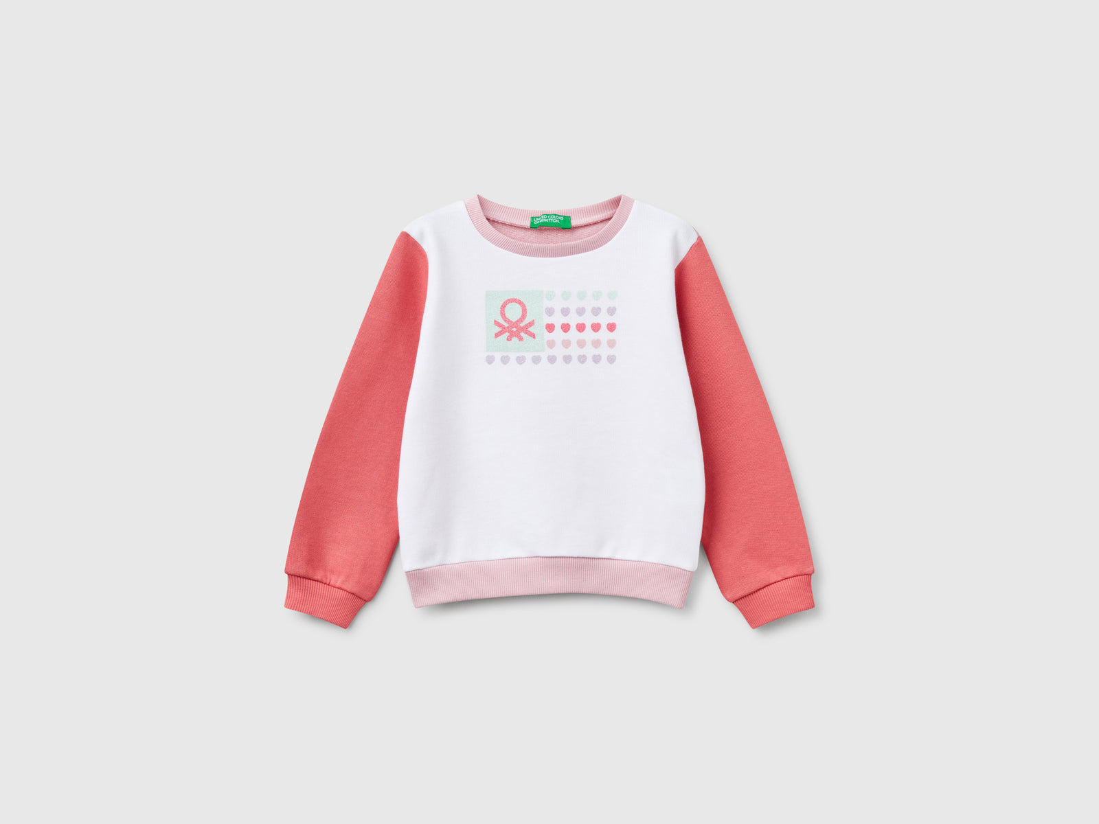 Cotton sweatshirt with glitter print da bimba multi-color | Benetton Outlet