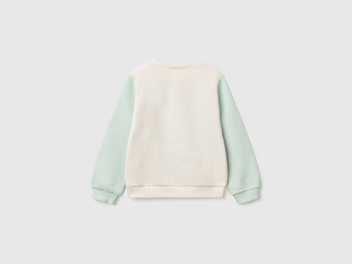 Felpa in cotone con stampa glitter