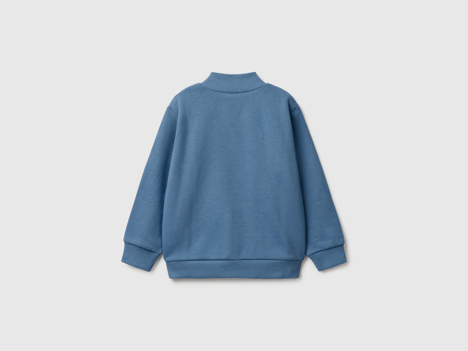 Felpa in cotone con zip da bimbo azzurro 2 | Benetton Outlet