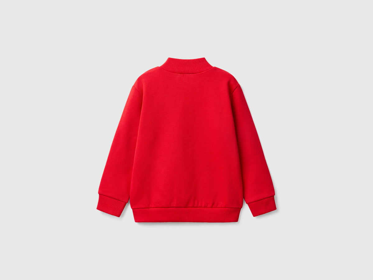 Felpa in cotone con zip