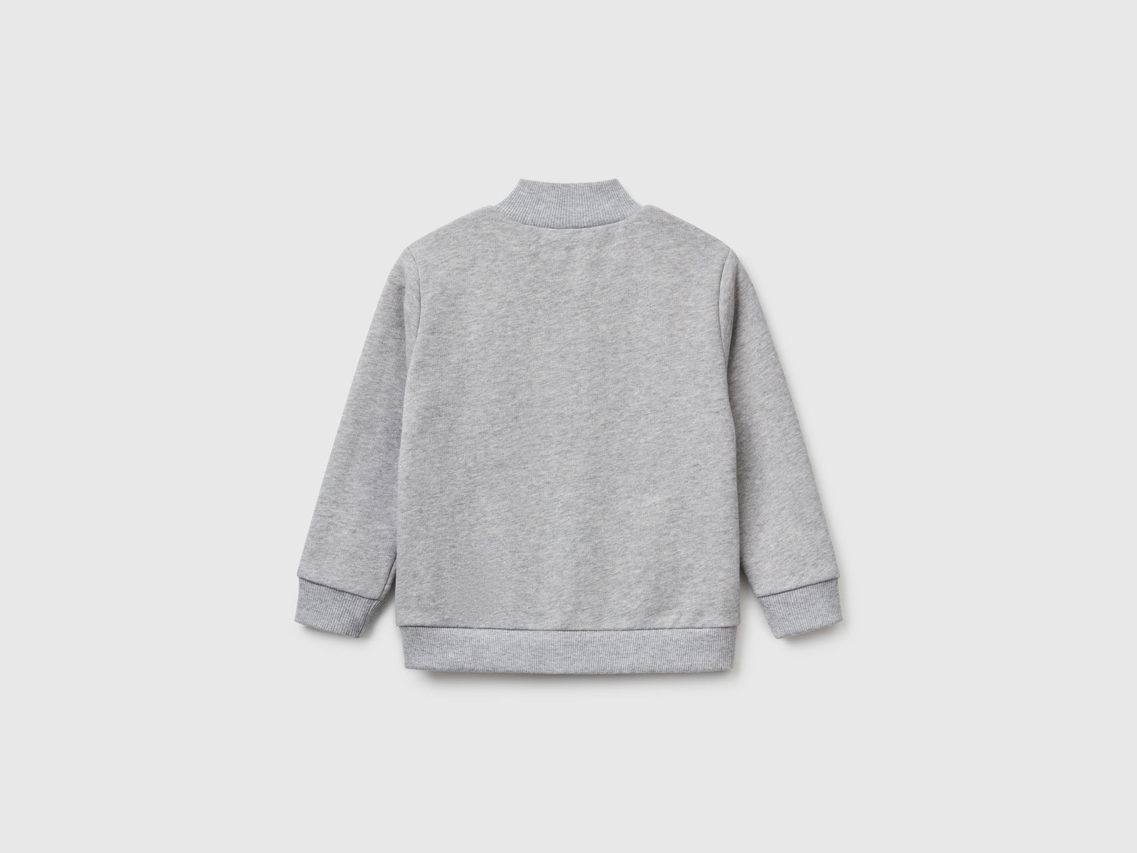Felpa in cotone con zip da bimbo grigio chiaro 2 | Benetton Outlet