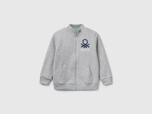 Felpa in cotone con zip