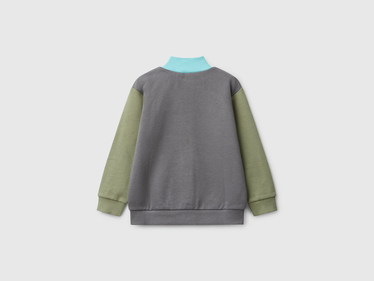 Felpa in cotone con zip