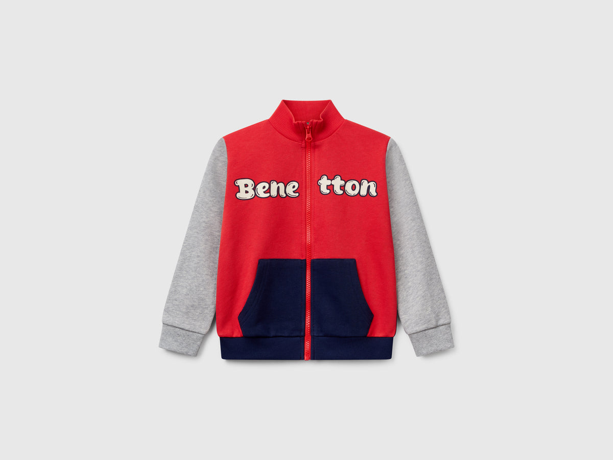 Felpa in cotone con zip