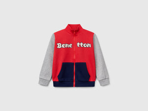 Felpa in cotone con zip