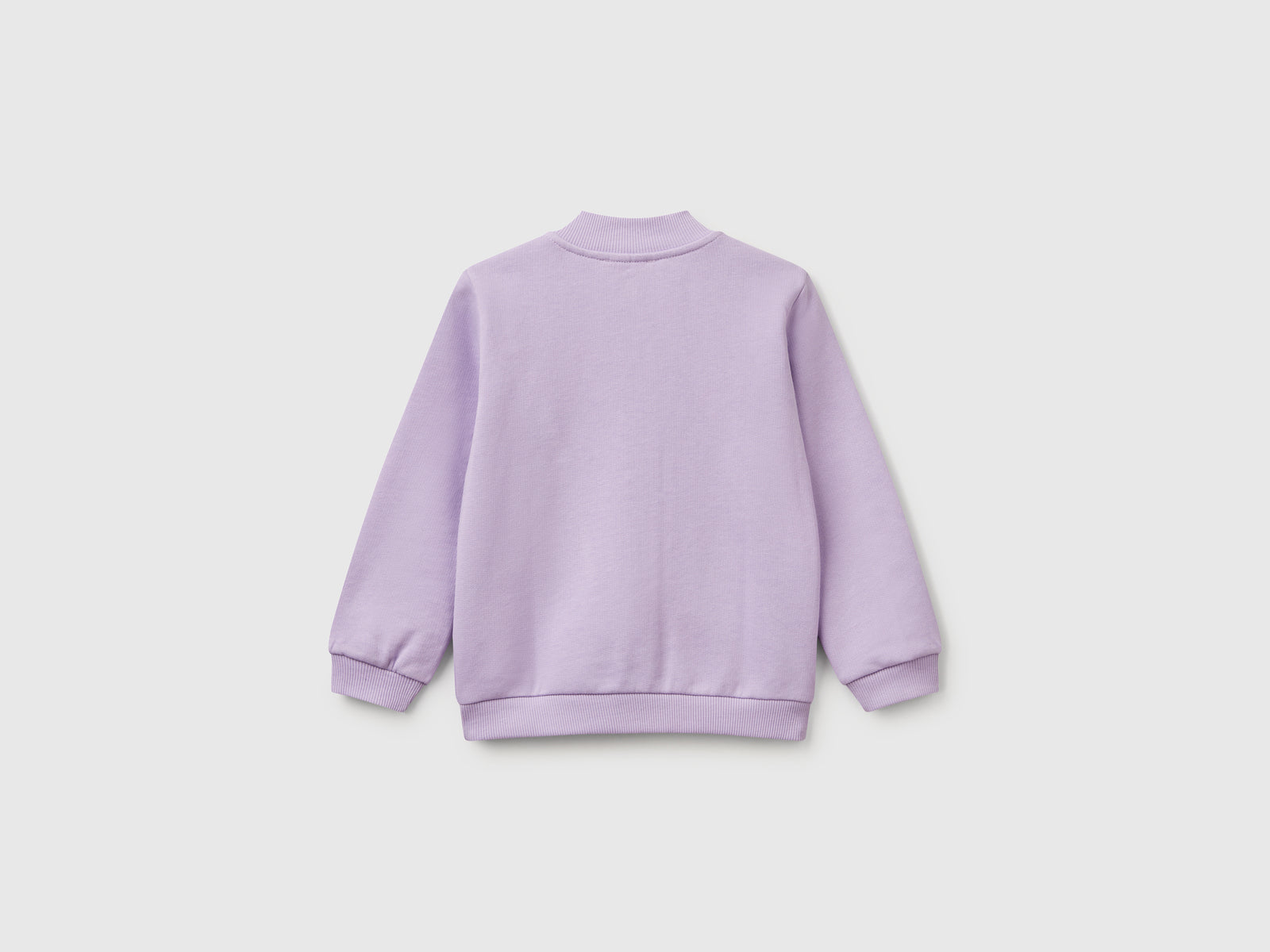 Felpa con zip in cotone da bimba lilla 2 | Benetton Outlet