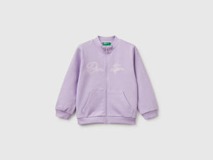 Felpa con zip in cotone